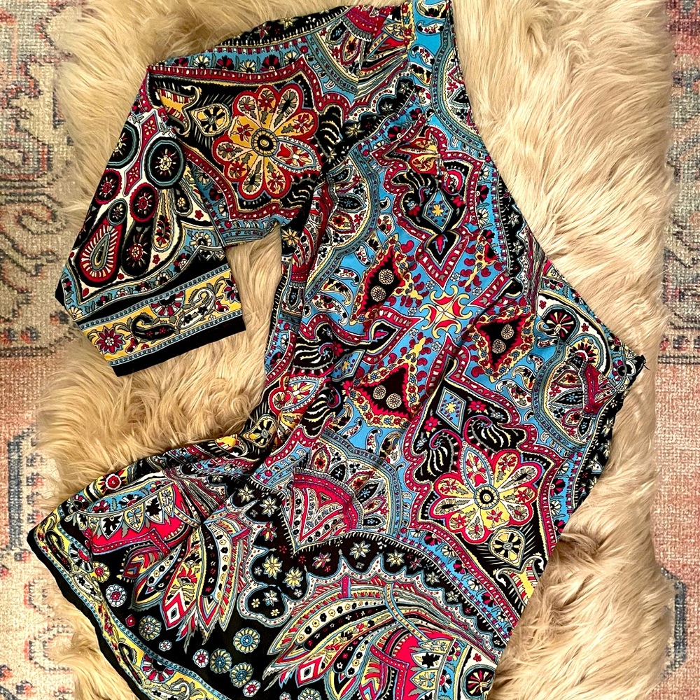 Paisley Print One Shoulder Top